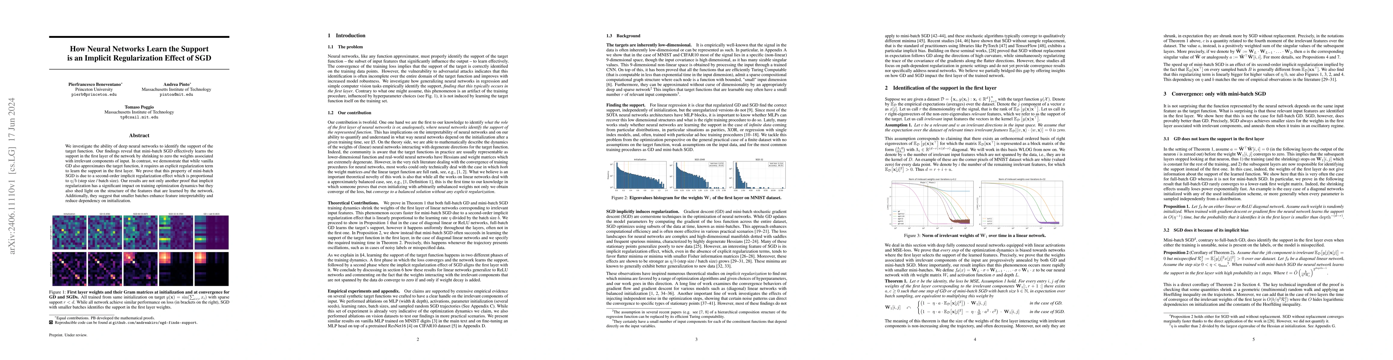 Thumbnail for How Neural Networks Learn the Support is an Implicit Regularization
  Effect of SGD