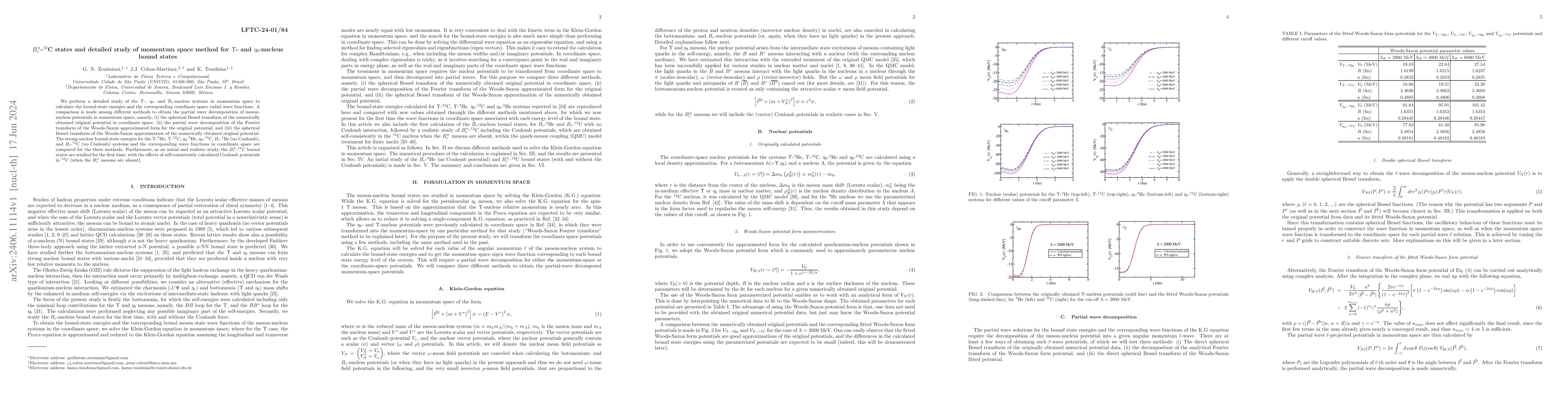 Thumbnail for $B_c^{\pm}$-$^{12}$C states and detailed study of momentum space method
  for $\Upsilon$- and $\eta_b$-nucleus bound states