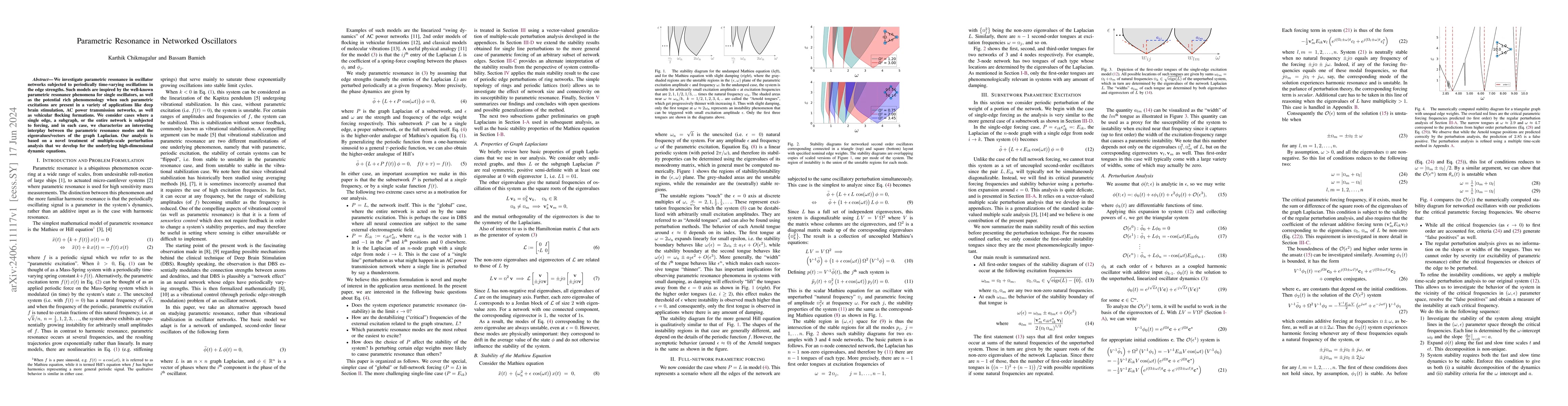 Thumbnail for Parametric Resonance in Networked Oscillators