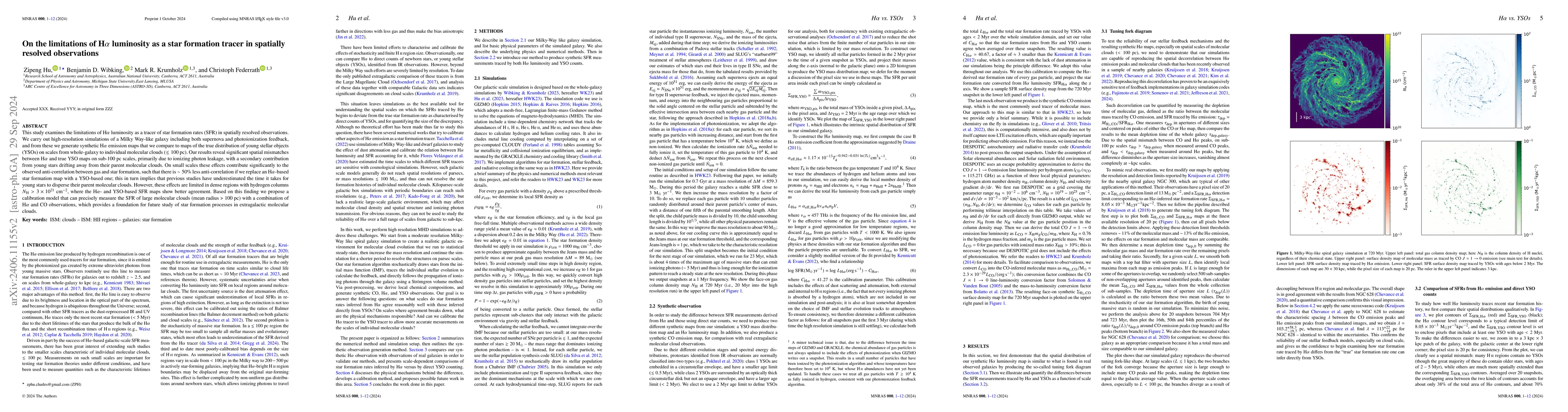 Thumbnail for On the limitations of H alpha luminosity as a star formation tracer in
  spatially resolved observations