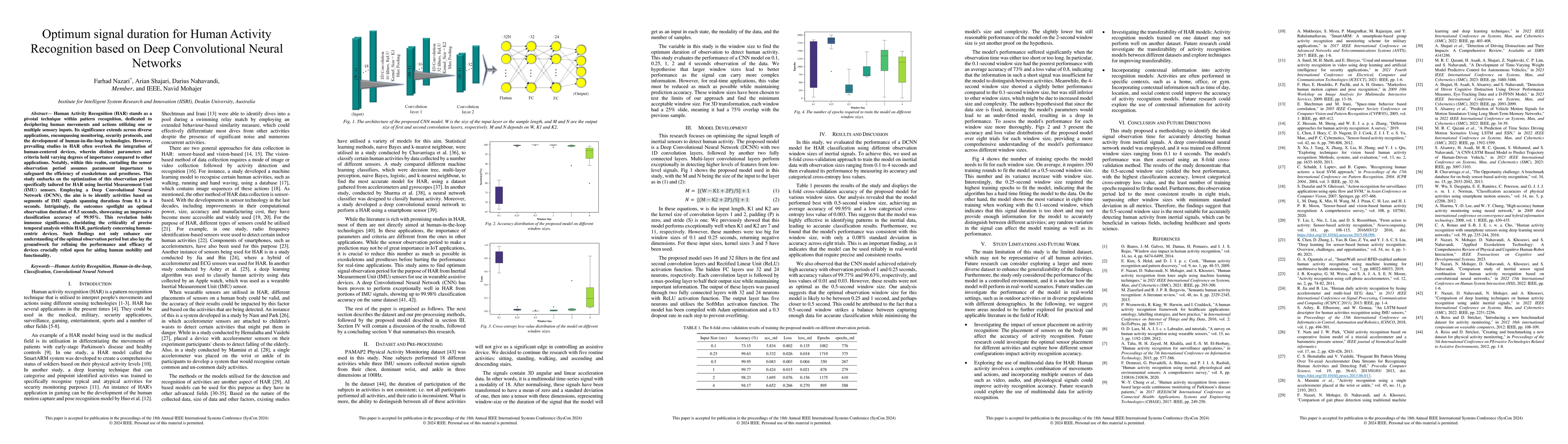 Thumbnail for Optimum signal duration for Human Activity Recognition based on Deep
  Convolutional Neural Networks