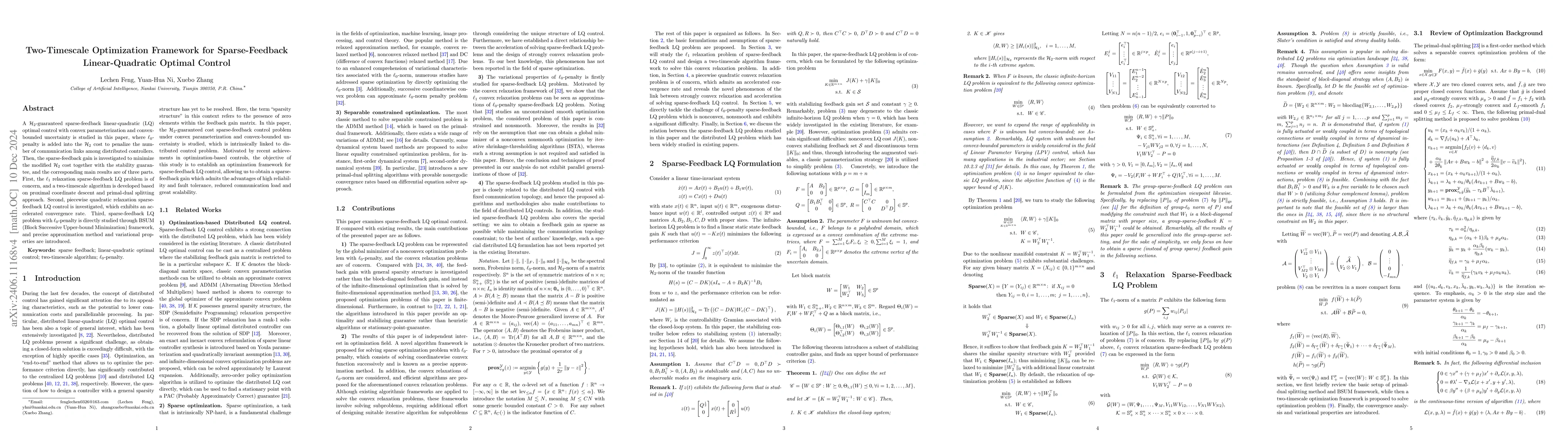 Thumbnail for Two-Timescale Optimization Framework for Decentralized Linear-Quadratic
  Optimal Control
