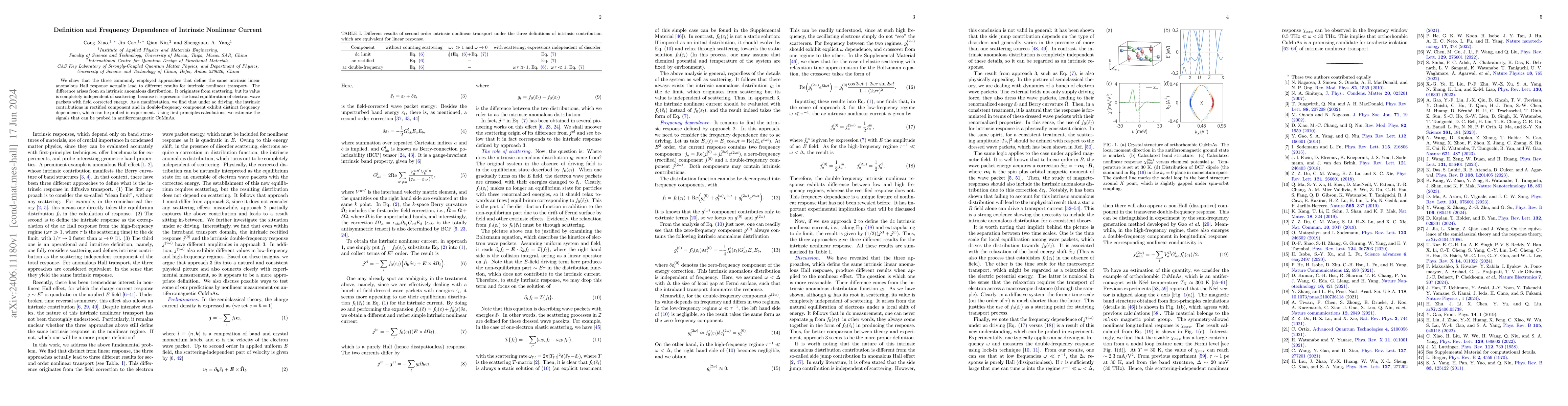 Thumbnail for Definition and Frequency Dependence of Intrinsic Nonlinear Current
