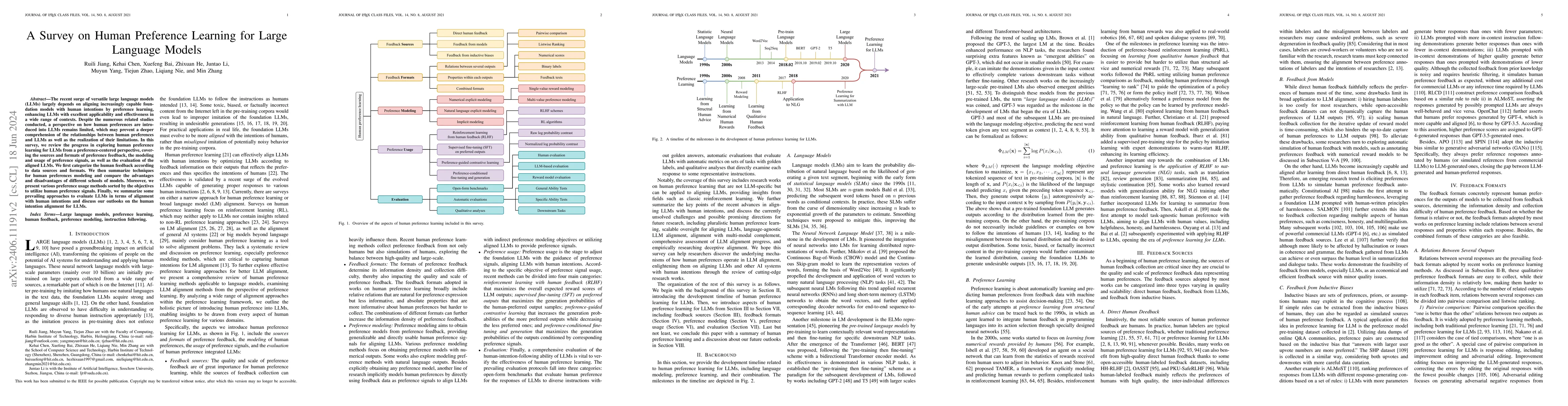 Thumbnail for A Survey on Human Preference Learning for Large Language Models
