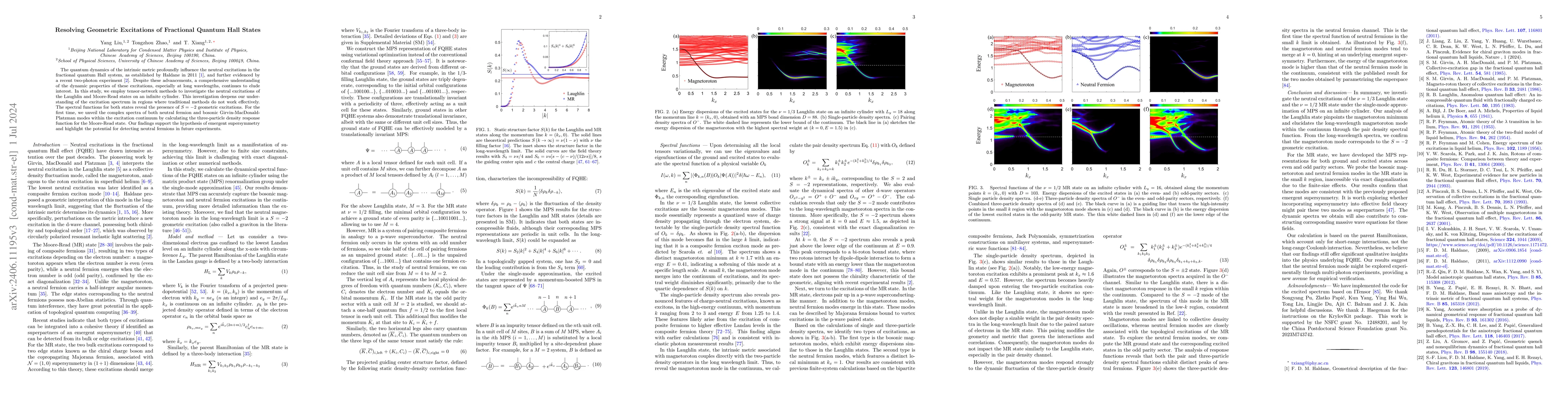 Thumbnail for Resolving Geometric Excitations of Fractional Quantum Hall States