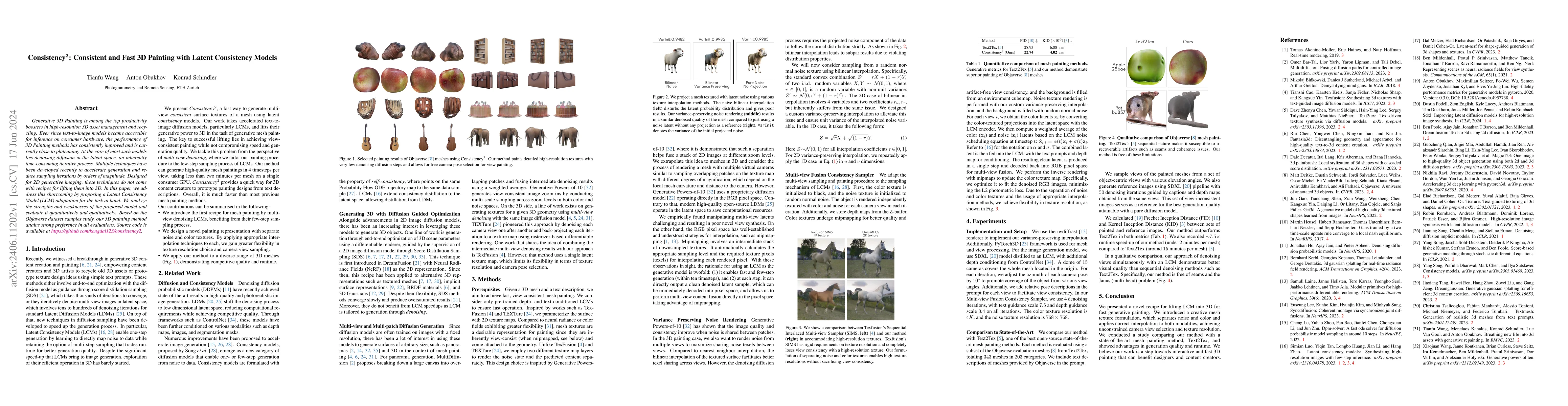 Thumbnail for Consistency^2: Consistent and Fast 3D Painting with Latent Consistency
  Models