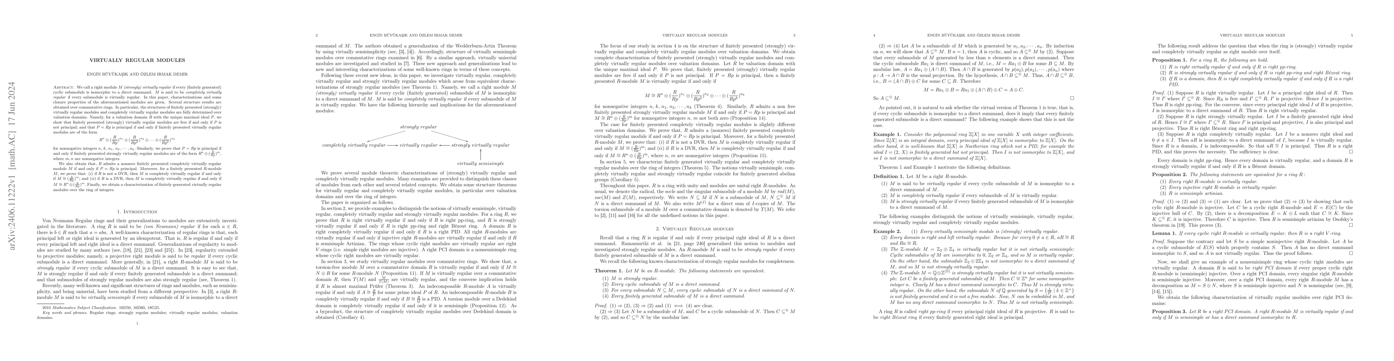 Thumbnail for Virtually regular modules