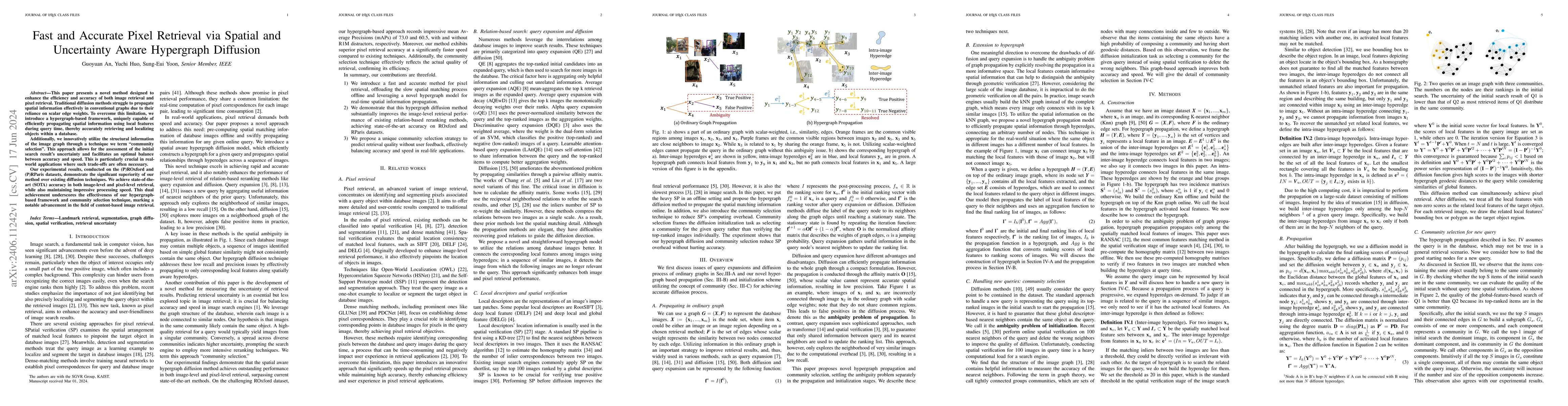 Thumbnail for Accurate and Fast Pixel Retrieval with Spatial and Uncertainty Aware
  Hypergraph Diffusion