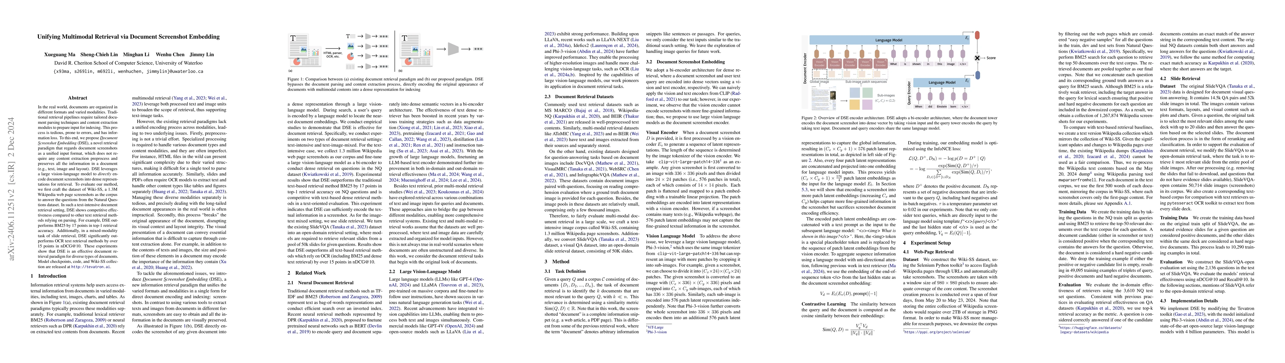 Thumbnail for Unifying Multimodal Retrieval via Document Screenshot Embedding