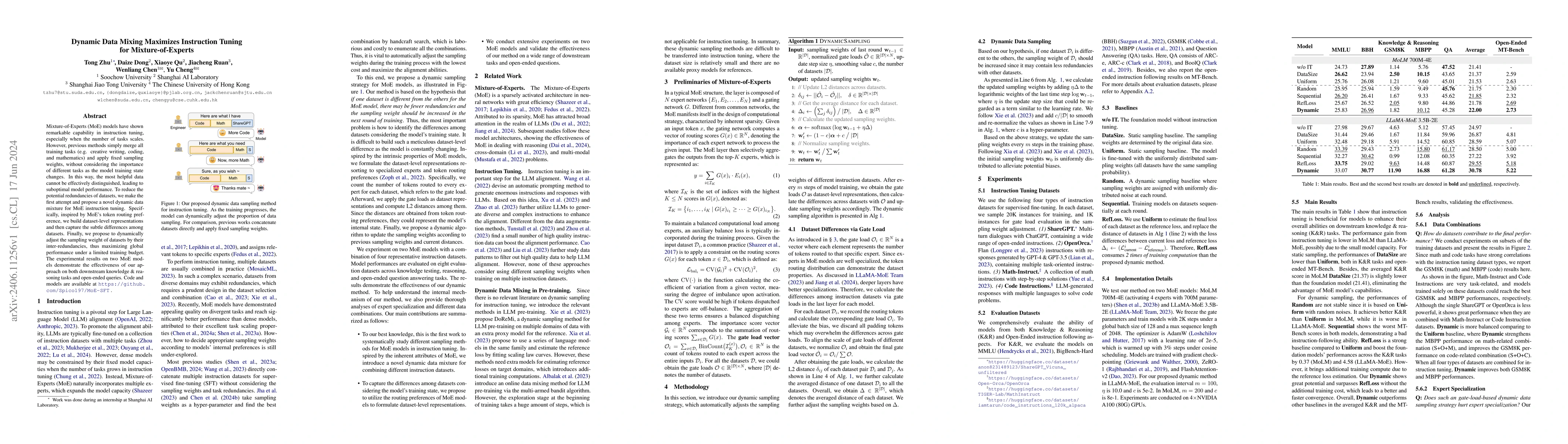 Thumbnail for Dynamic Data Mixing Maximizes Instruction Tuning for Mixture-of-Experts