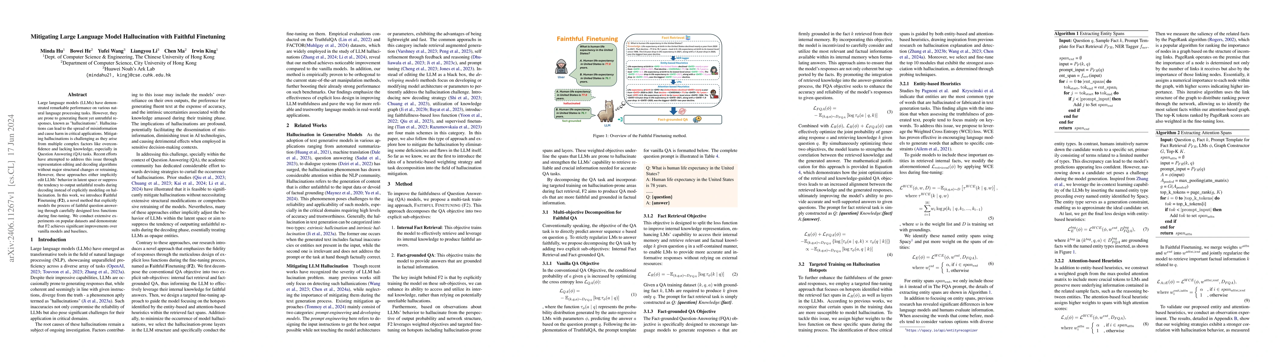 Thumbnail for Mitigating Large Language Model Hallucination with Faithful Finetuning