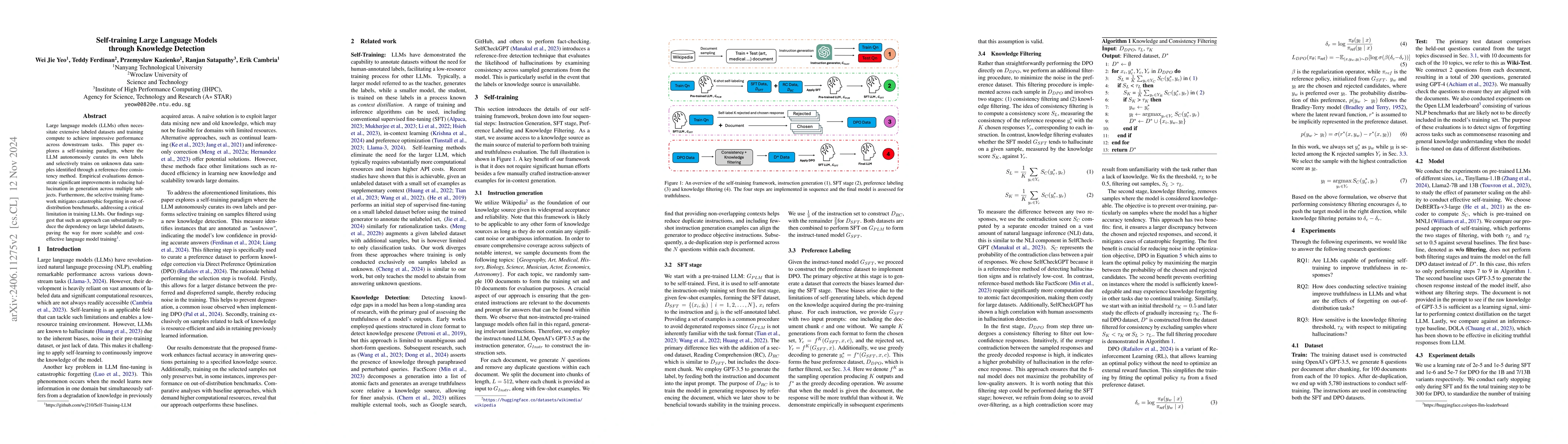 Thumbnail for Self-training Large Language Models through Knowledge Detection