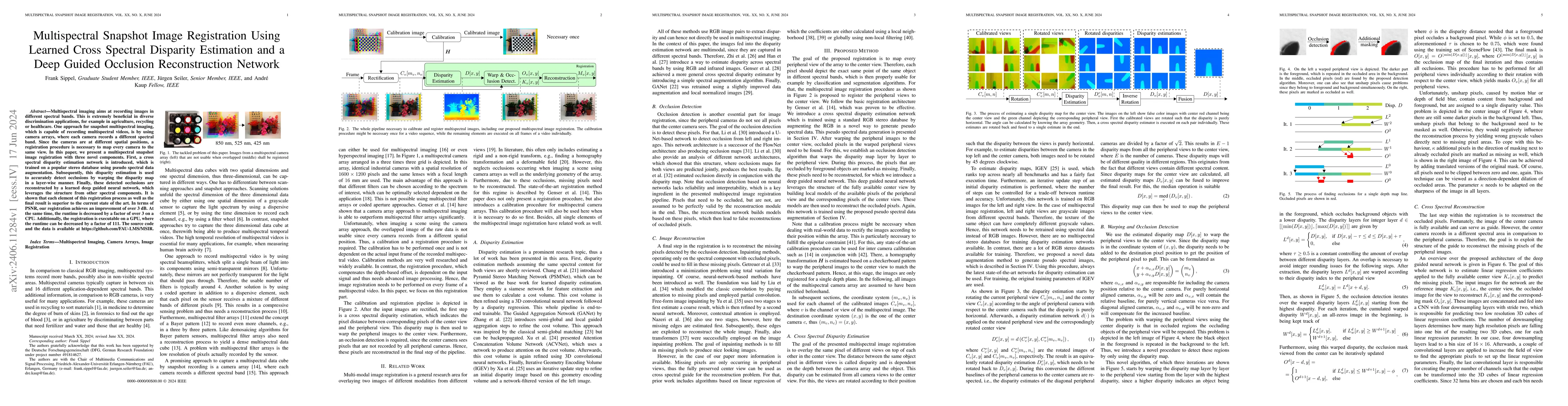Thumbnail for Multispectral Snapshot Image Registration Using Learned Cross Spectral
  Disparity Estimation and a Deep Guided Occlusion Reconstruction Network