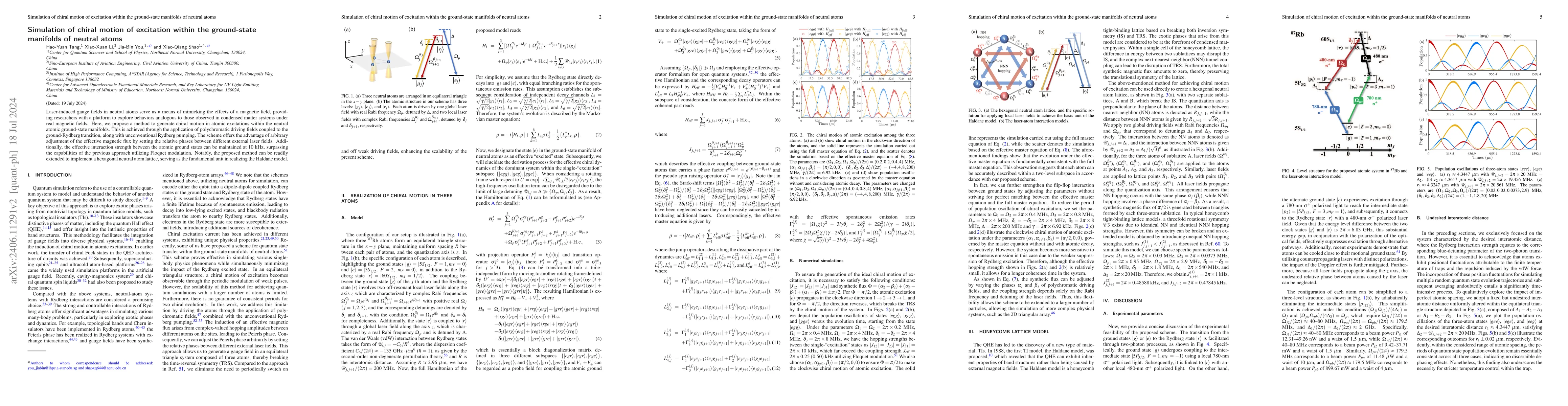 Thumbnail for Simulation of chiral motion of excitation within the ground-state
  manifolds of neutral atoms