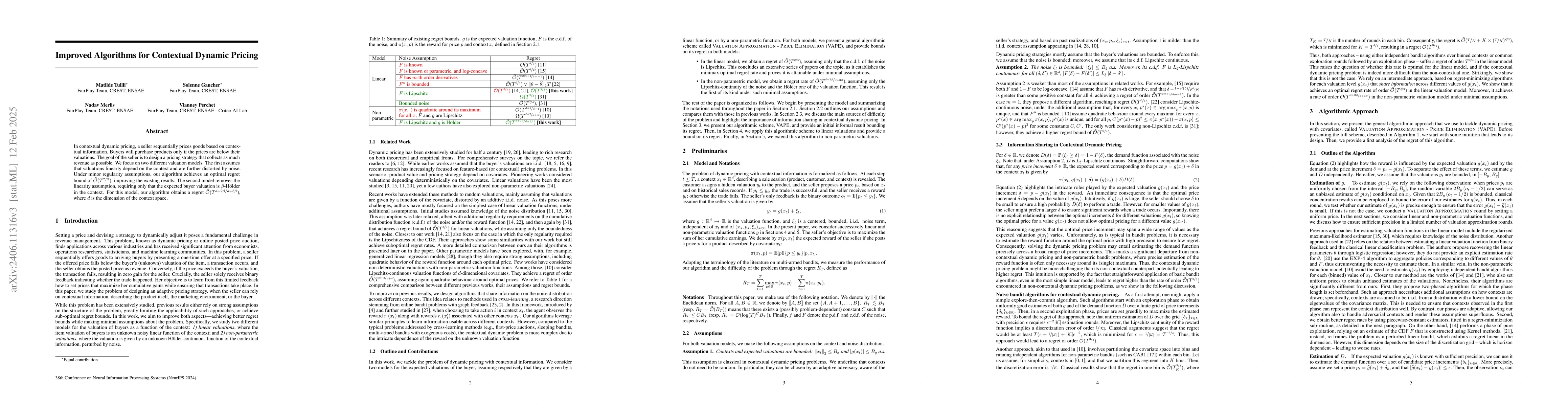 Thumbnail for Improved Algorithms for Contextual Dynamic Pricing