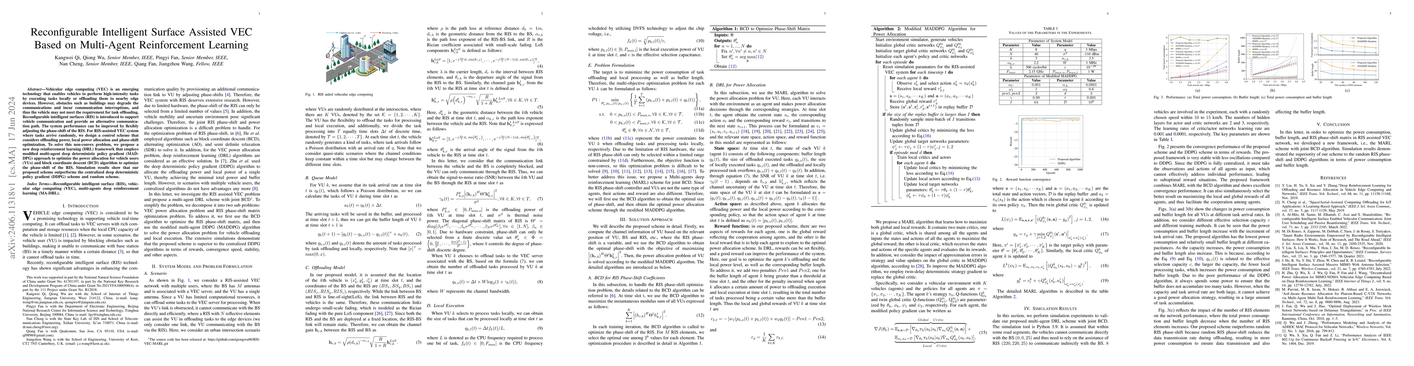 Thumbnail for Reconfigurable Intelligent Surface Assisted VEC Based on Multi-Agent
  Reinforcement Learning