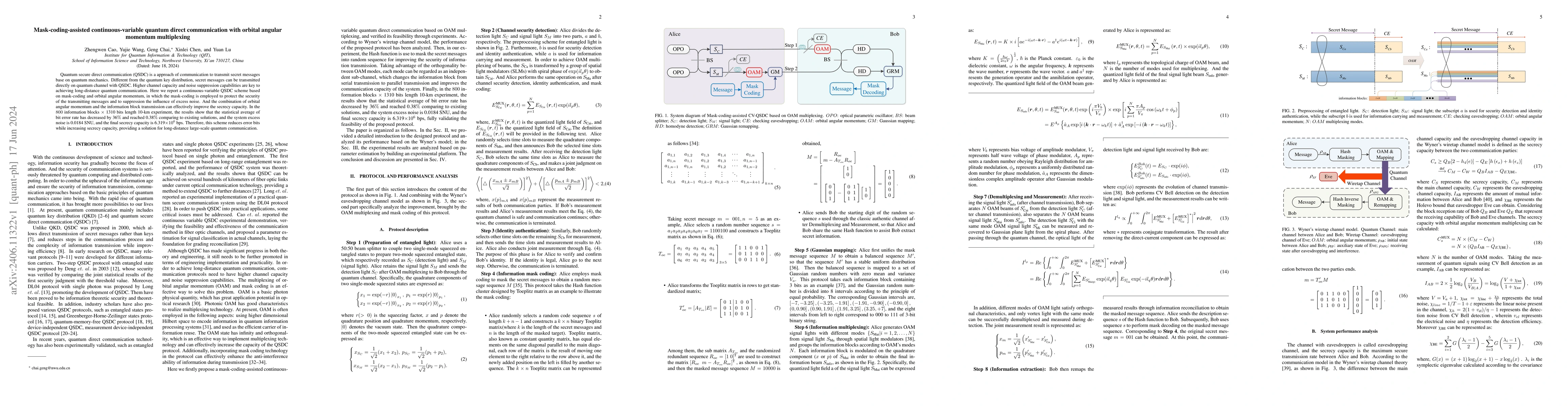 Thumbnail for Mask-coding-assisted continuous-variable quantum direct communication
  with orbital angular momentum multiplexing