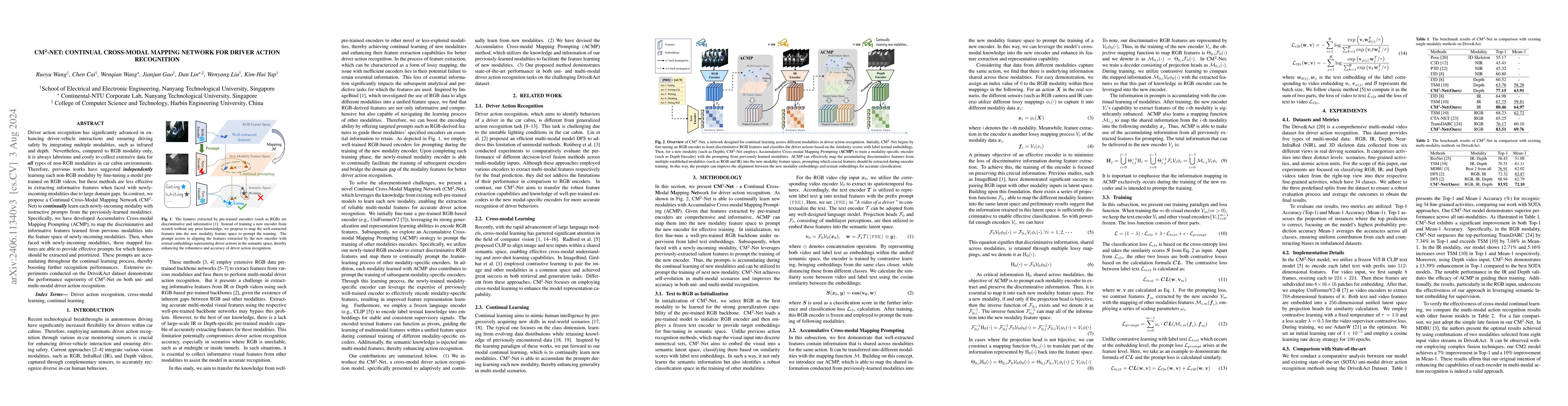 Thumbnail for CM2-Net: Continual Cross-Modal Mapping Network for Driver Action
  Recognition