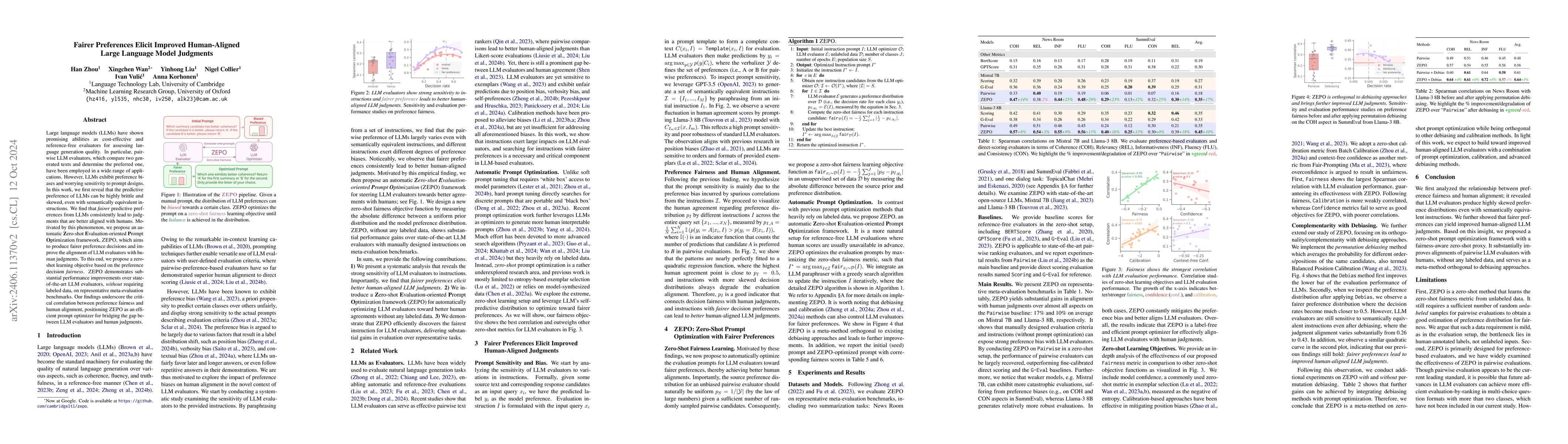 Thumbnail for Fairer Preferences Elicit Improved Human-Aligned Large Language Model
  Judgments