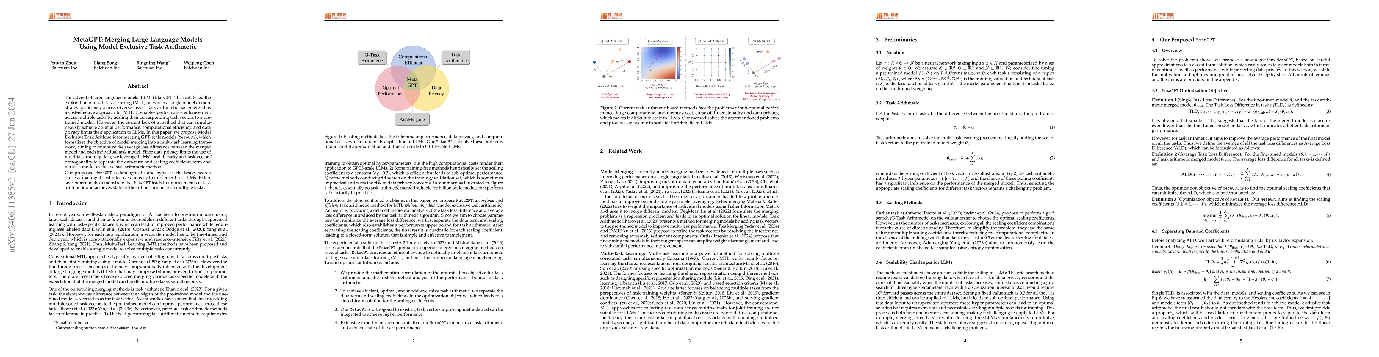 Thumbnail for MetaGPT: Merging Large Language Models Using Model Exclusive Task
  Arithmetic
