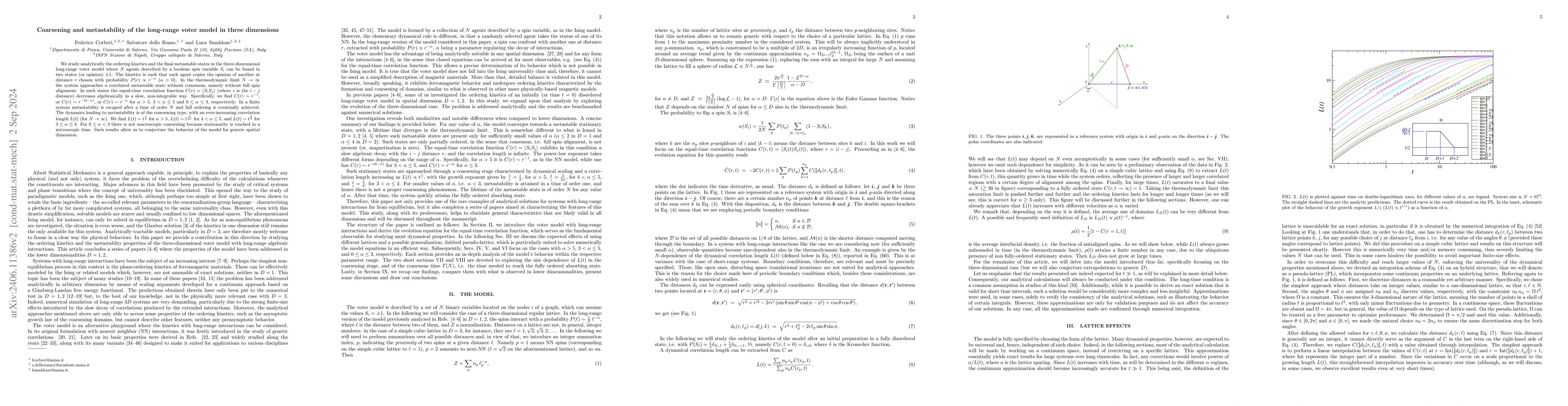 Thumbnail for Coarsening and metastability of the long-range voter model in three
  dimensions