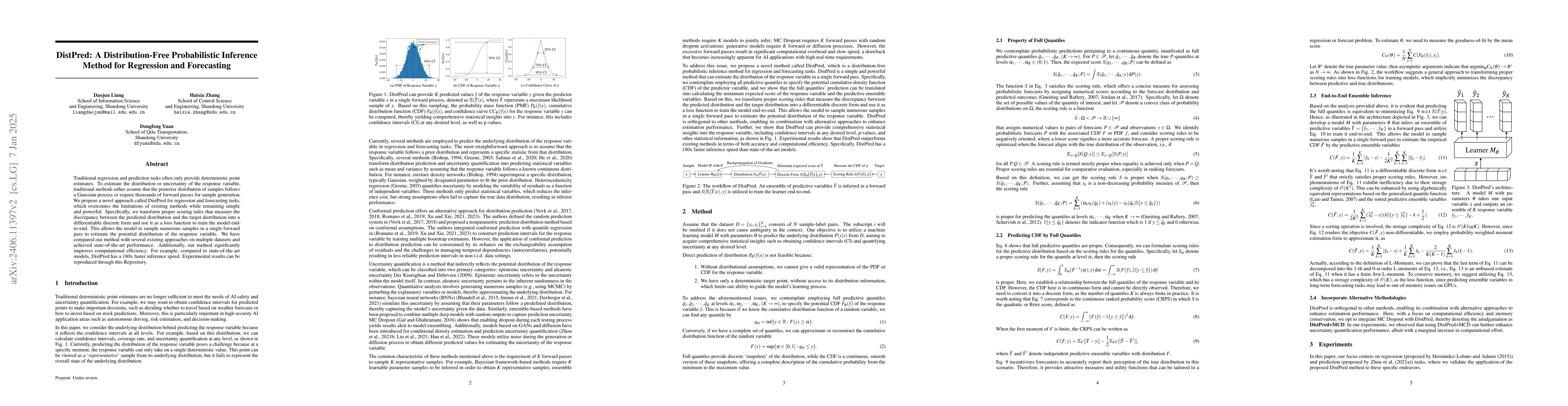 Thumbnail for DistPred: A Distribution-Free Probabilistic Inference Method for
  Regression and Forecasting