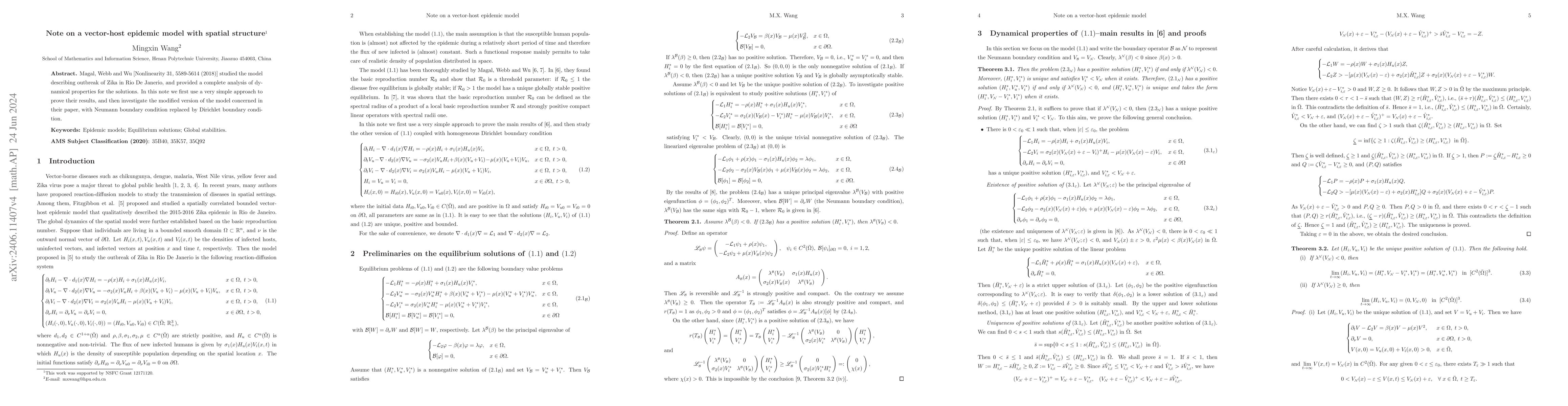 Thumbnail for Note on a vector-host epidemic model with spatial structure