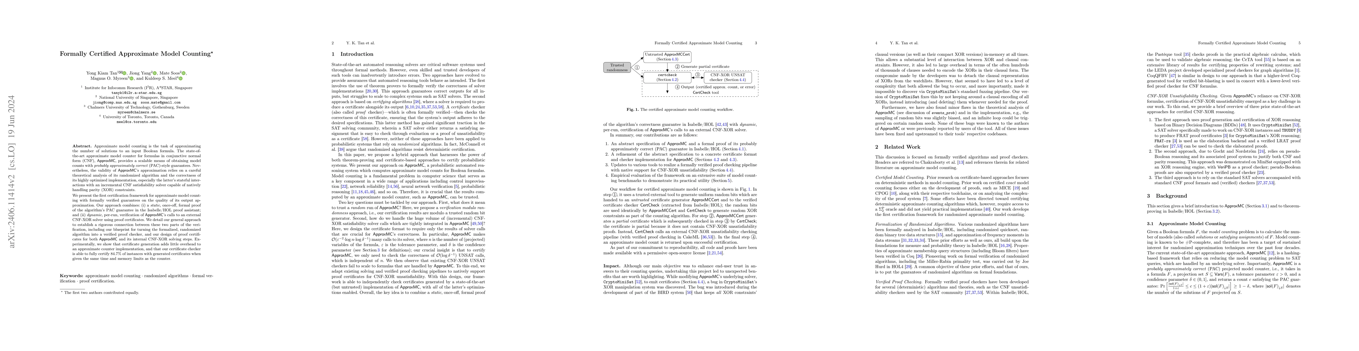 Thumbnail for Formally Certified Approximate Model Counting
