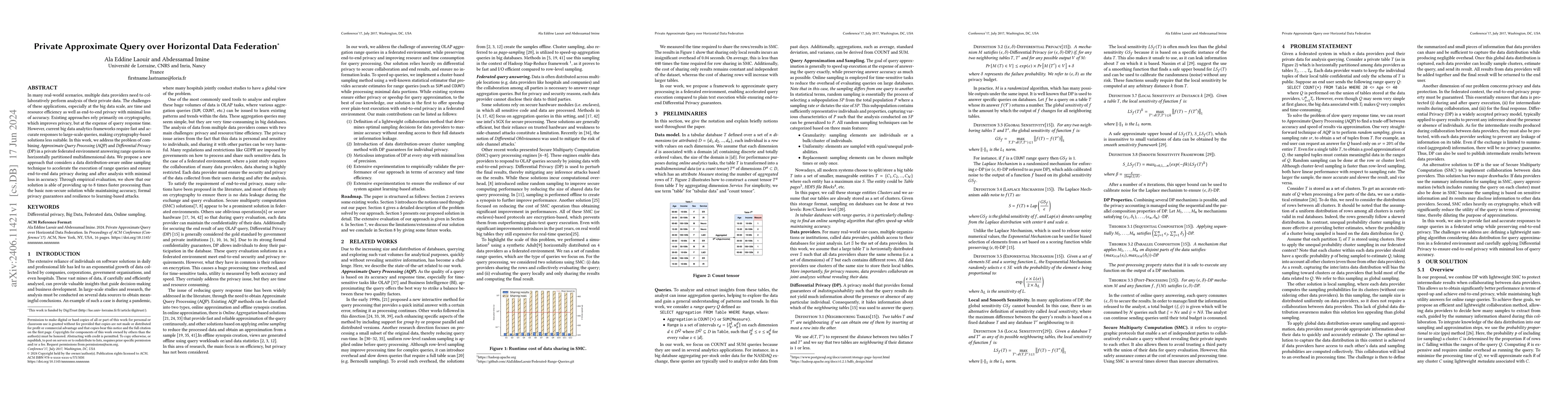 Thumbnail for Private Approximate Query over Horizontal Data Federation