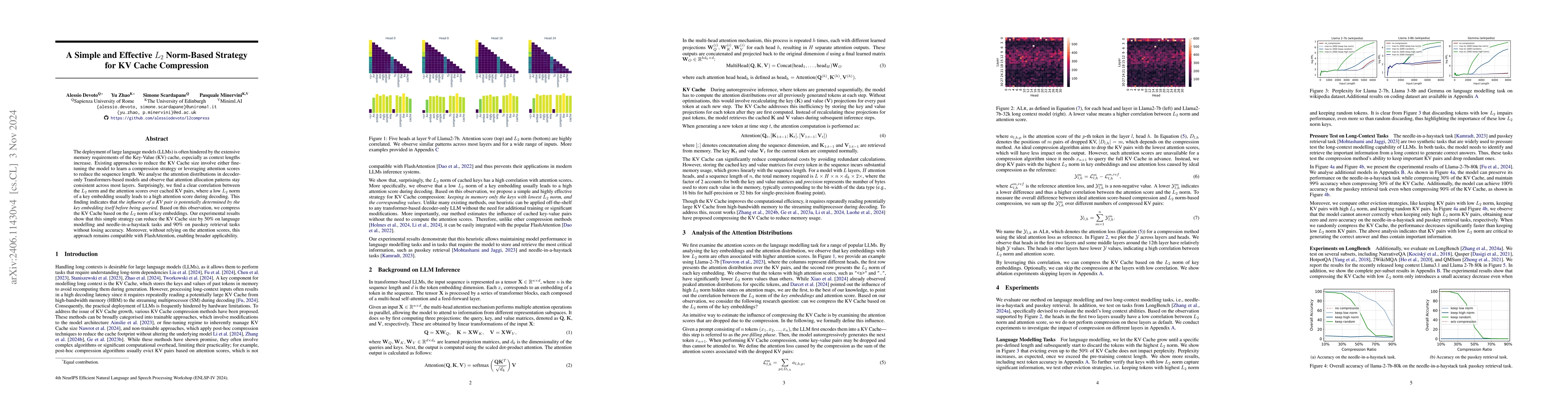 Thumbnail for A Simple and Effective $L_2$ Norm-Based Strategy for KV Cache
  Compression