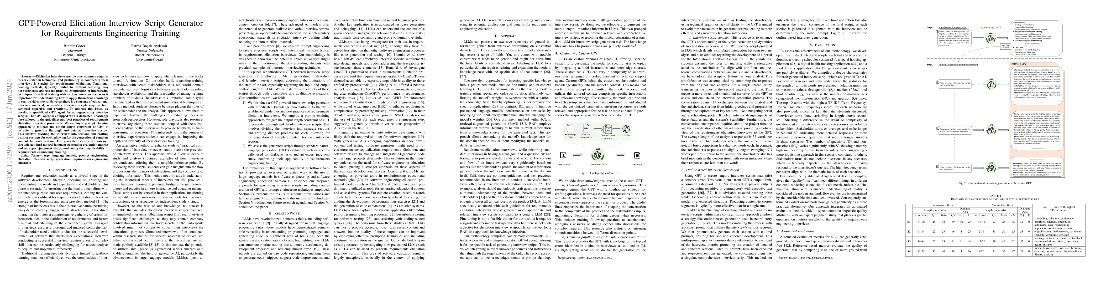 Thumbnail for GPT-Powered Elicitation Interview Script Generator for Requirements
  Engineering Training