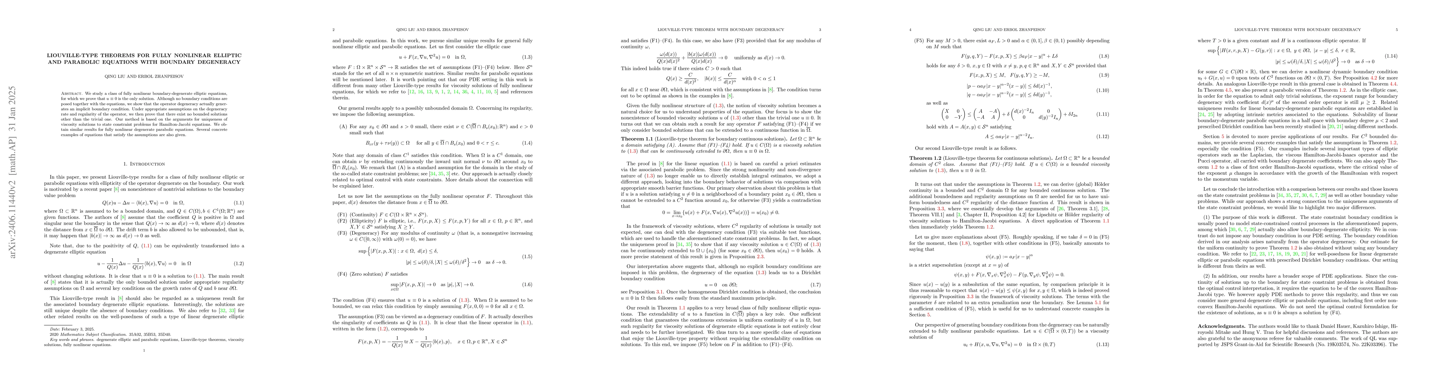 Thumbnail for Liouville-type theorems for fully nonlinear elliptic and parabolic
  equations with boundary degeneracy