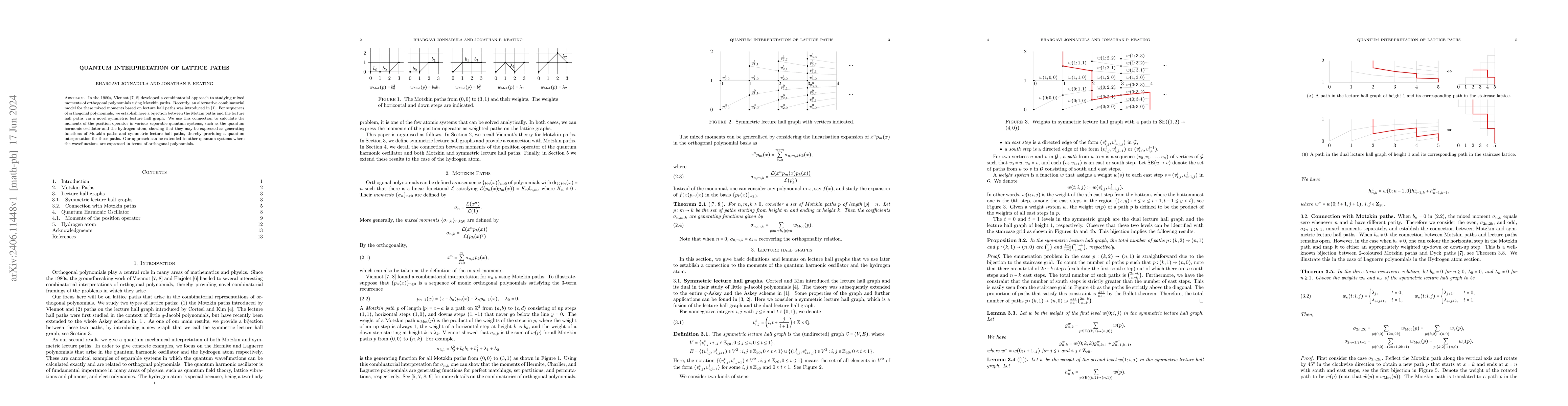 Thumbnail for Quantum interpretation of lattice paths