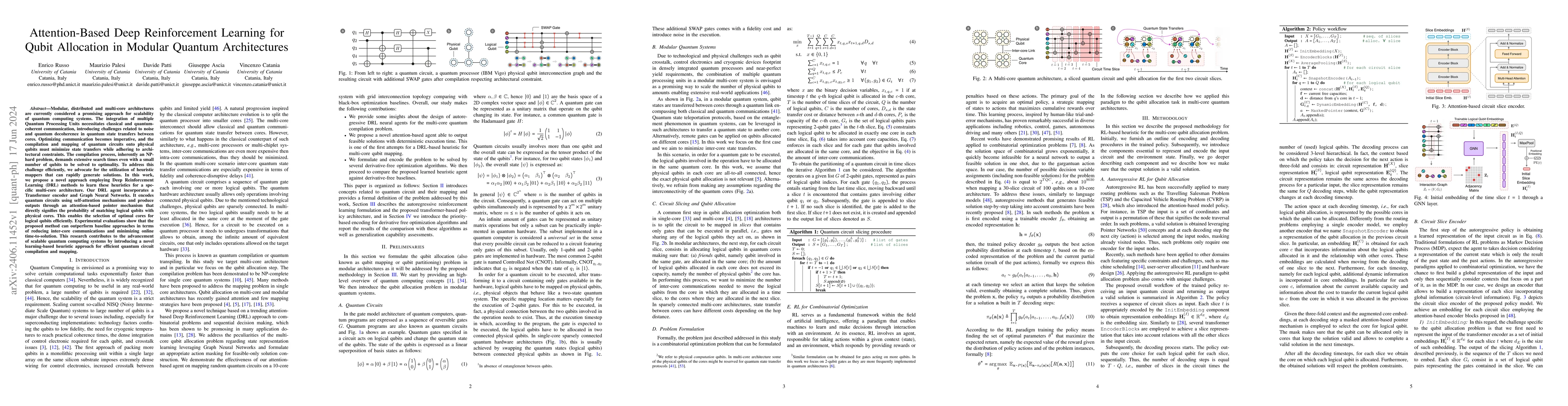 Thumbnail for Attention-Based Deep Reinforcement Learning for Qubit Allocation in
  Modular Quantum Architectures