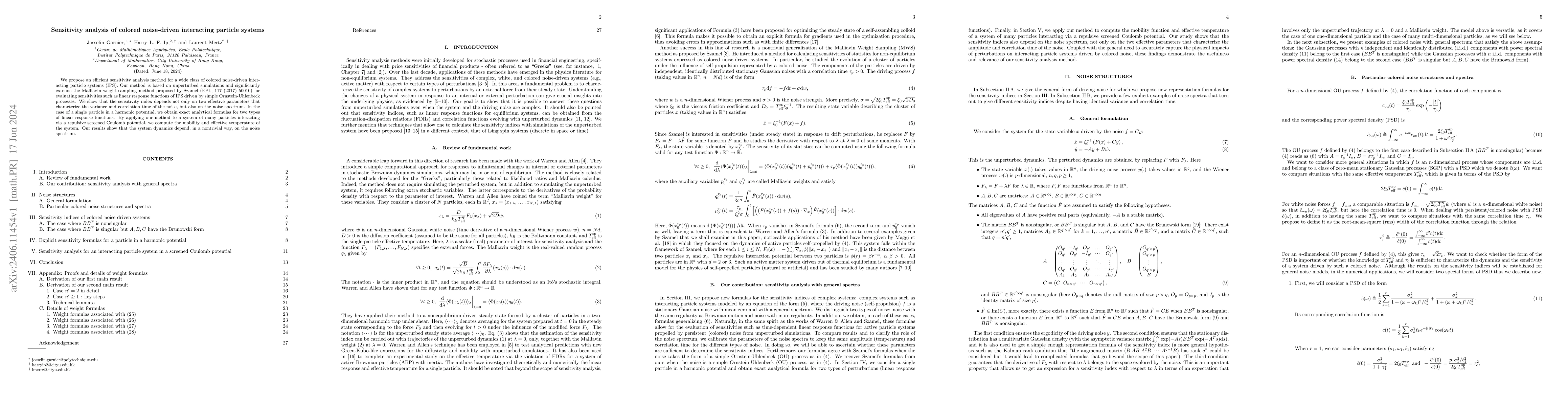 Thumbnail for Sensitivity analysis of colored noise-driven interacting particle
  systems