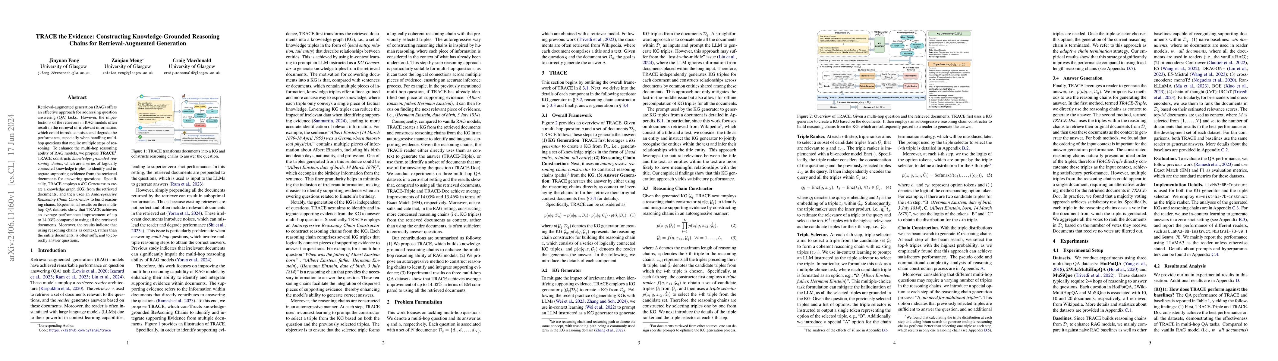 Thumbnail for TRACE the Evidence: Constructing Knowledge-Grounded Reasoning Chains for
  Retrieval-Augmented Generation