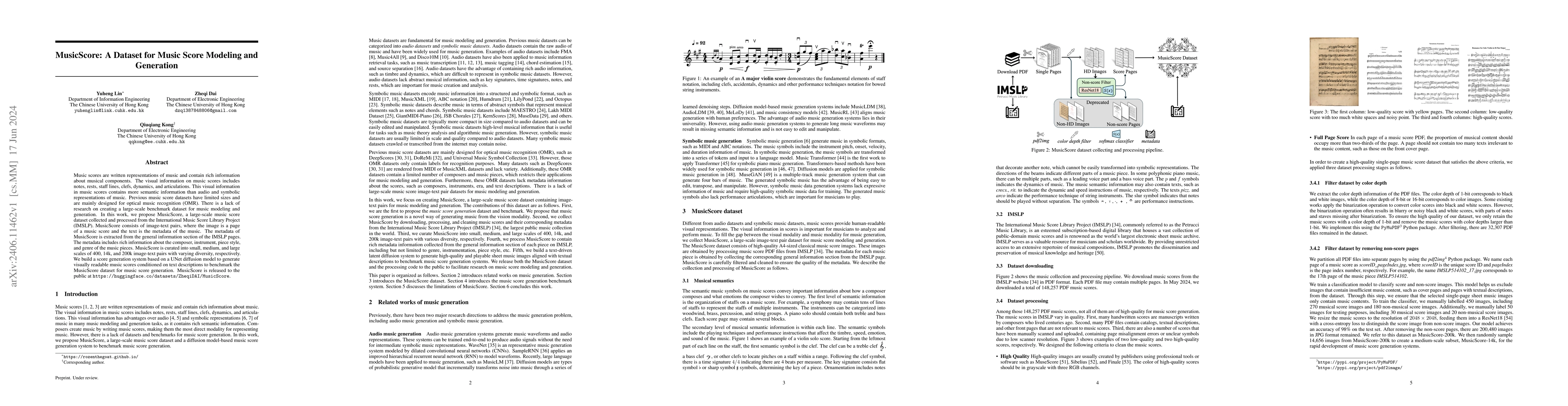 Thumbnail for MusicScore: A Dataset for Music Score Modeling and Generation