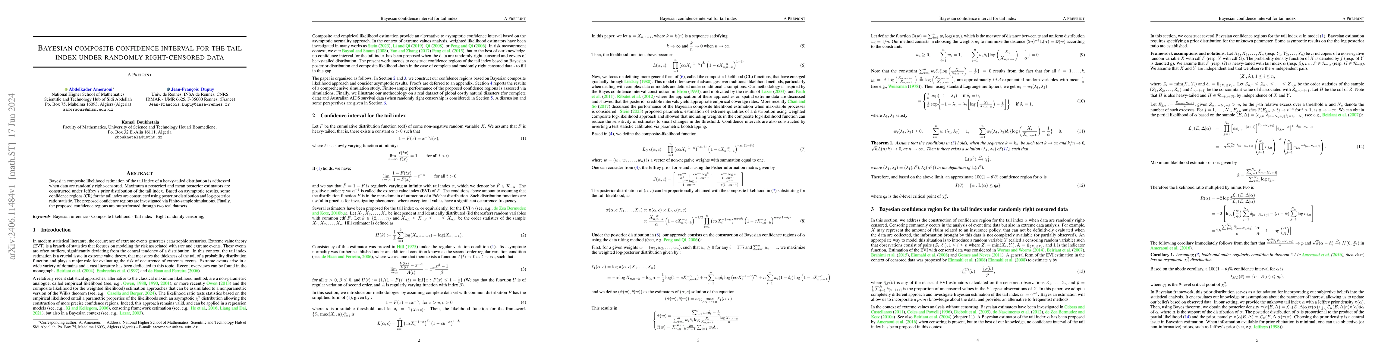 Thumbnail for Bayesian composite confidence interval for the tail index under randomly
  right-censored data
