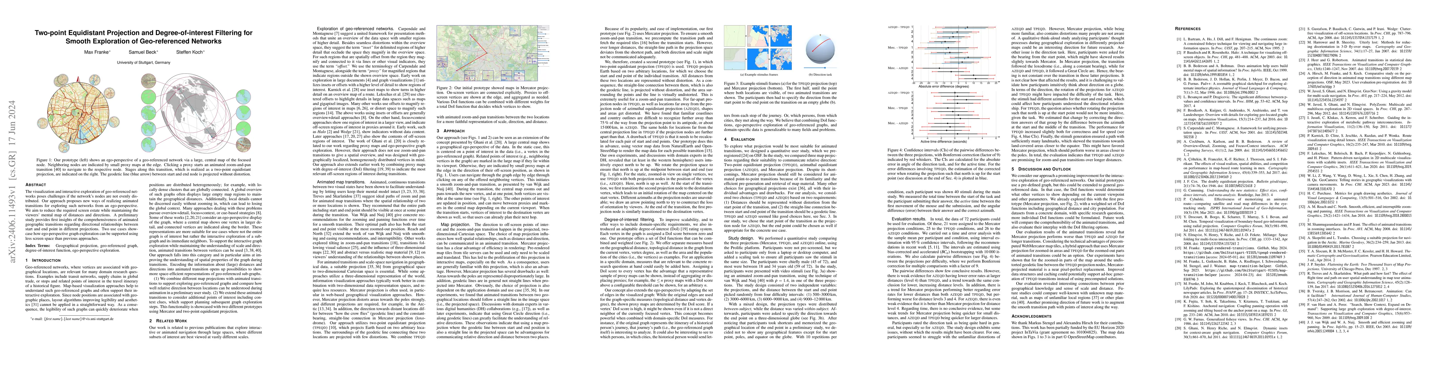 Thumbnail for Two-point Equidistant Projection and Degree-of-interest Filtering for
  Smooth Exploration of Geo-referenced Networks