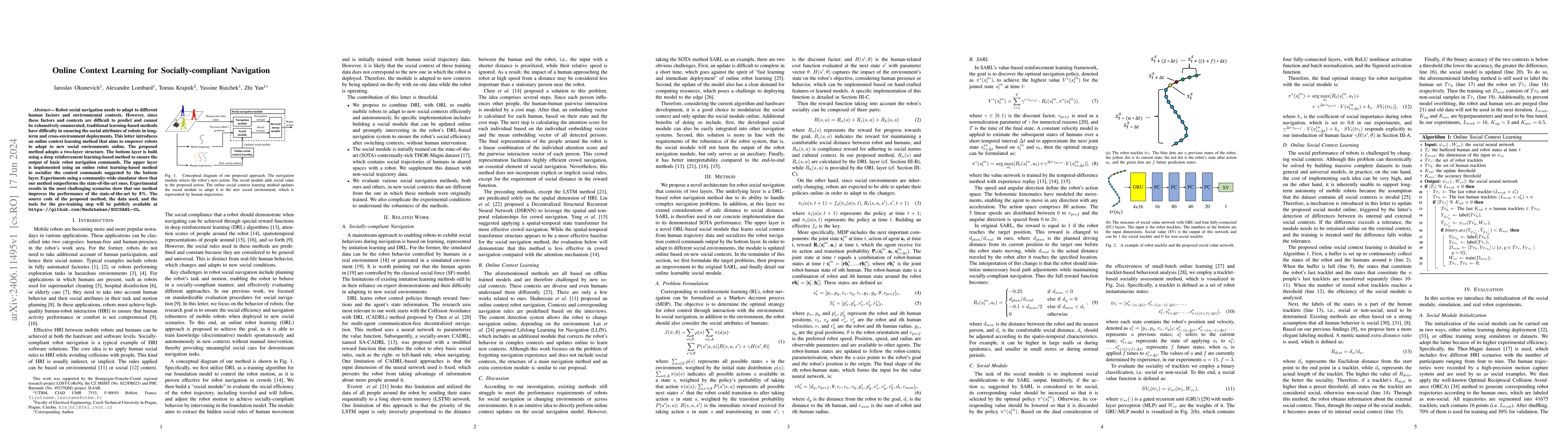 Thumbnail for Online Context Learning for Socially-compliant Navigation