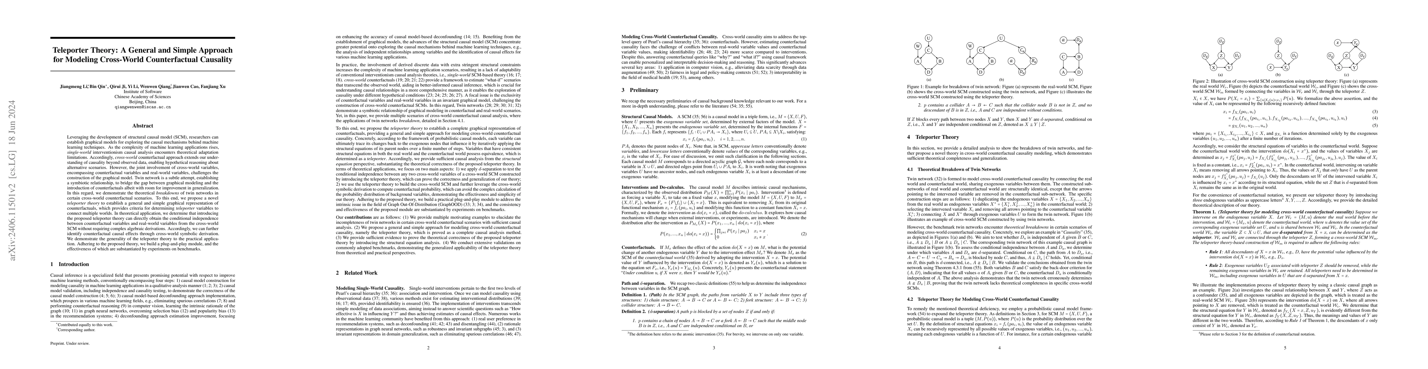 Thumbnail for Teleporter Theory: A General and Simple Approach for Modeling
  Cross-World Counterfactual Causality