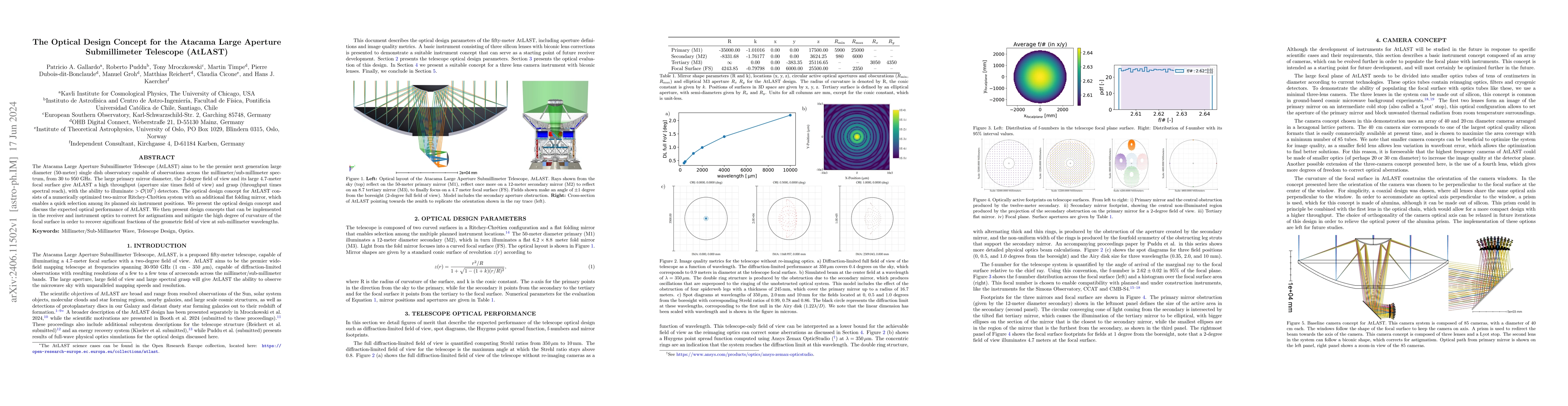 Thumbnail for The Optical Design Concept for the Atacama Large Aperture Submillimeter
  Telescope (AtLAST)