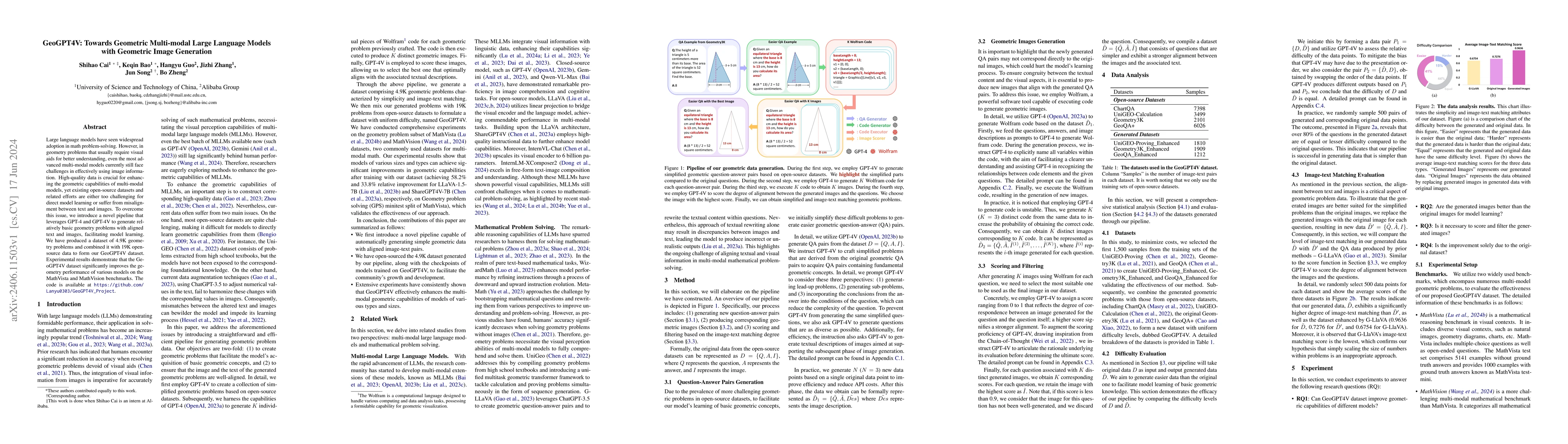 Thumbnail for GeoGPT4V: Towards Geometric Multi-modal Large Language Models with
  Geometric Image Generation