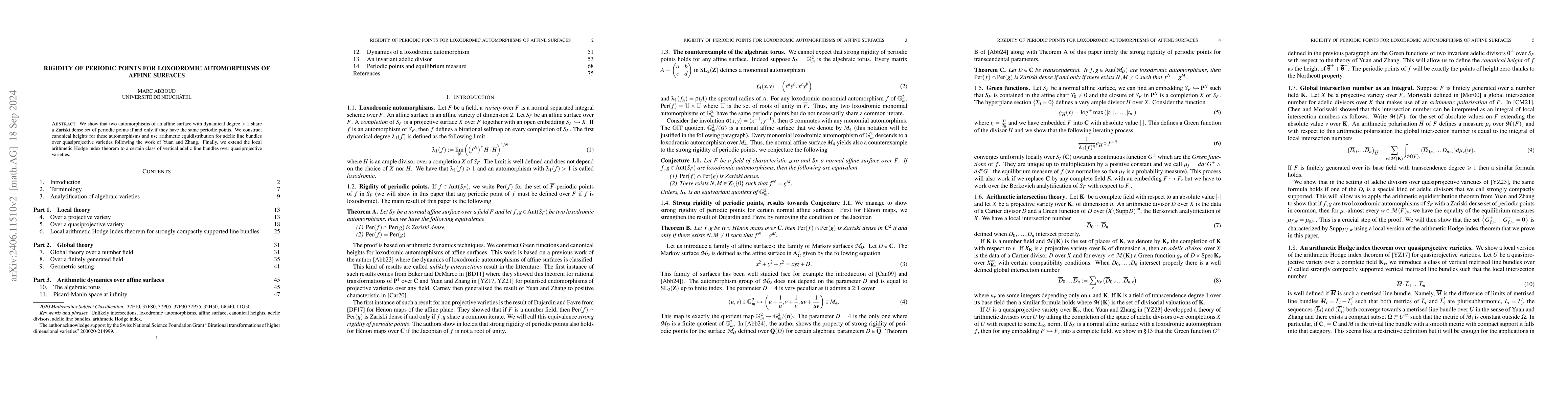 Thumbnail for Rigidity of periodic points for loxodromic automorphisms of affine
  surfaces