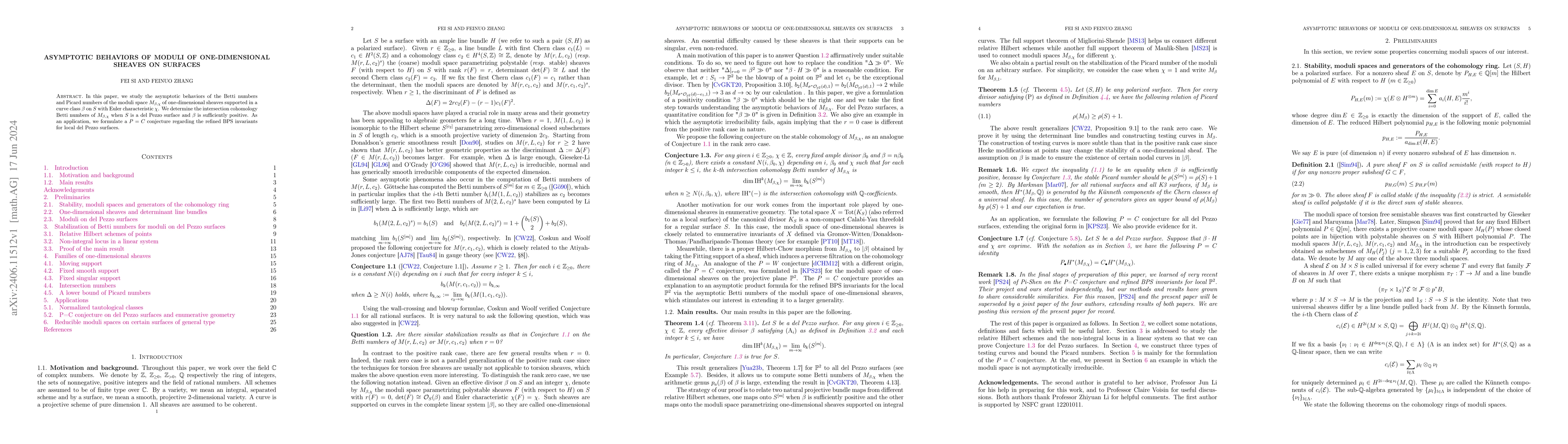 Thumbnail for Asymptotic Behaviors of Moduli of One-dimensional Sheaves on Surfaces