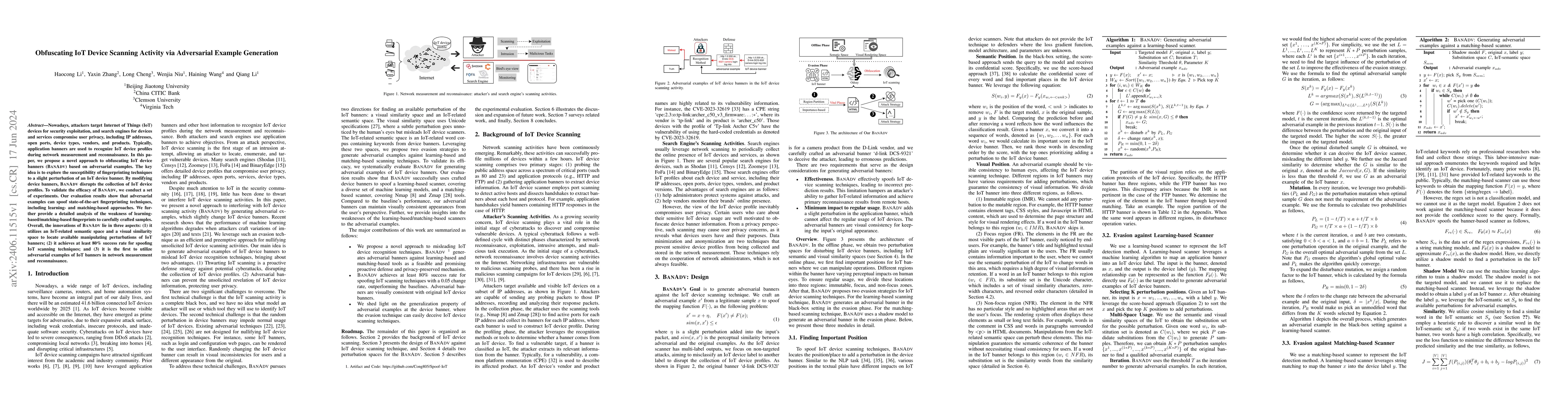 Thumbnail for Obfuscating IoT Device Scanning Activity via Adversarial Example
  Generation