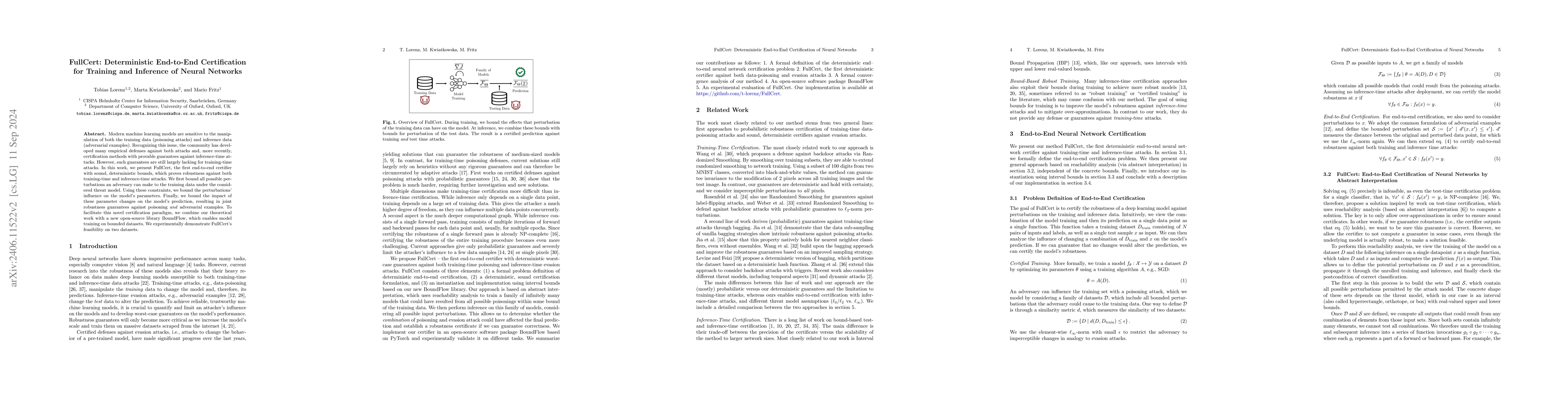 Thumbnail for FullCert: Deterministic End-to-End Certification for Training and
  Inference of Neural Networks