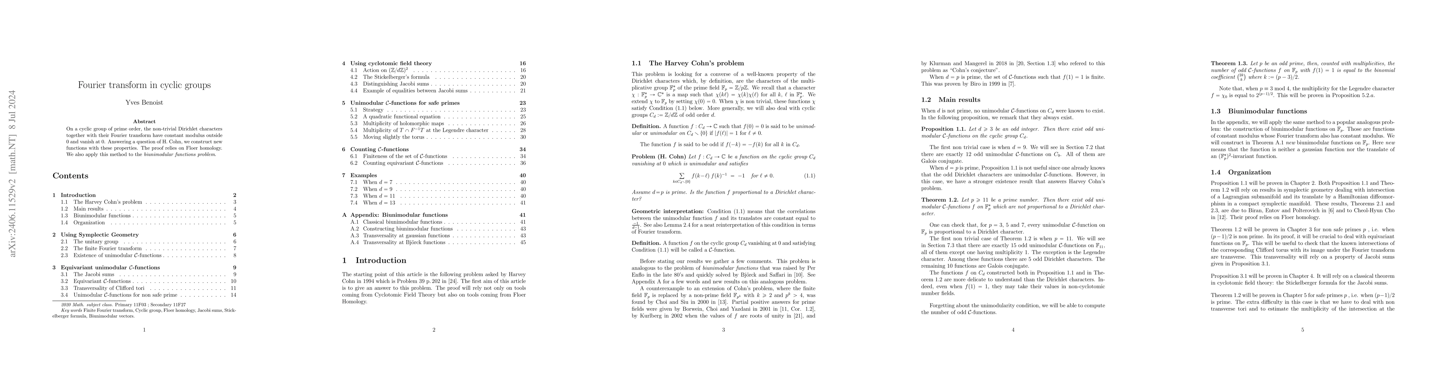 Thumbnail for Fourier transform in cyclic groups