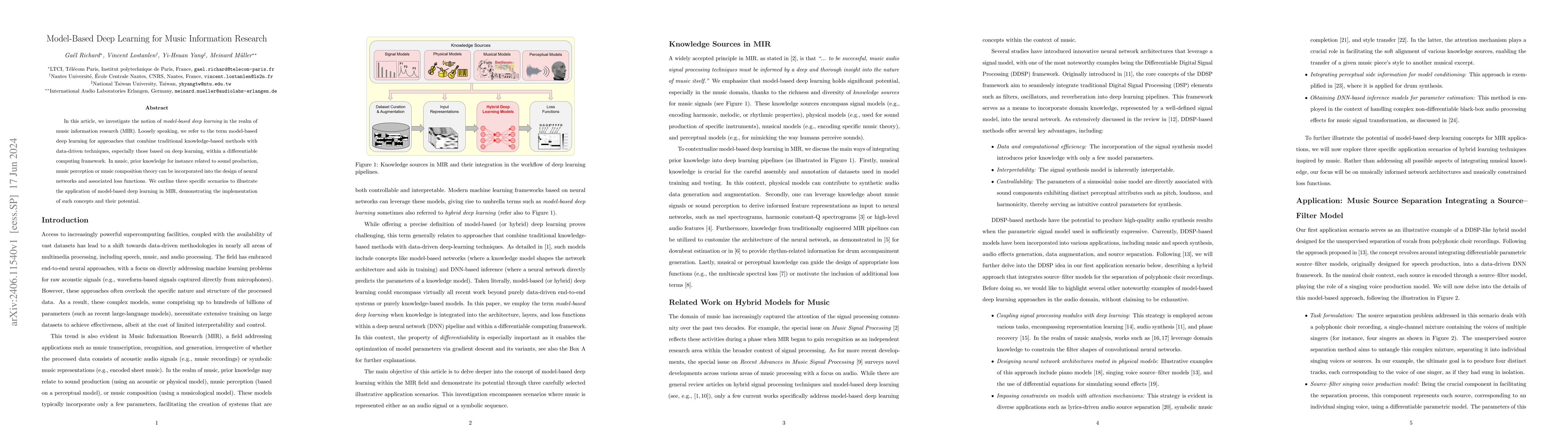 Thumbnail for Model-Based Deep Learning for Music Information Research
