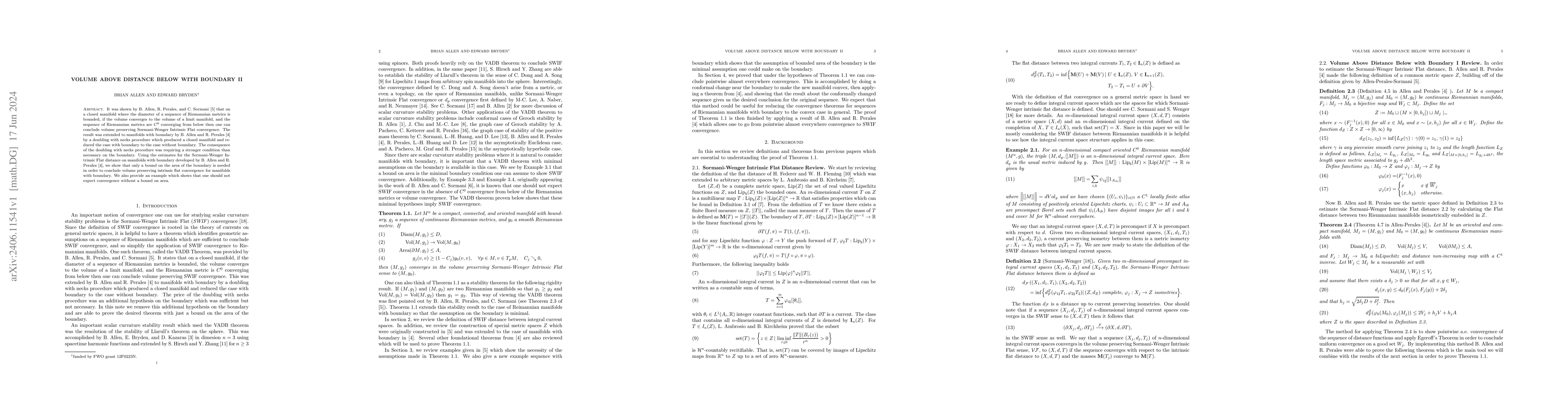 Thumbnail for Volume Above Distance Below with Boundary II